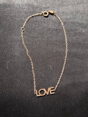 ​Authentic Maya Brenner Rose Gold "LOVE" Word Charm Chain Bracelet – Signed "mb"
